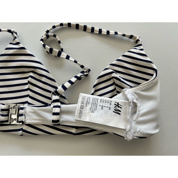 H&M nautical white and dark navy swim top - Picture 6 of 8